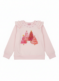 Holiday Girls Tree L/S Ruffle Tee