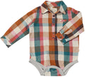 Linen Woven Plaid L/S Romper