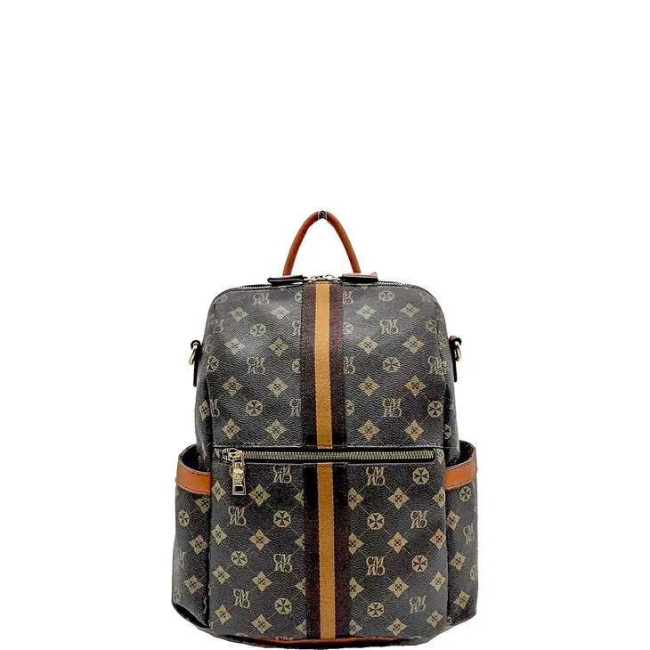 Faux Leather Printed Backpack