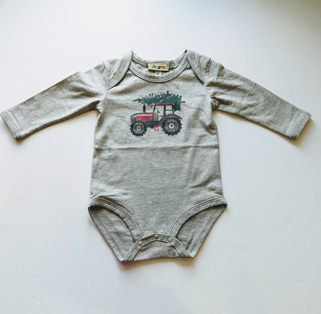 Baby Tractor Christmas Onesie