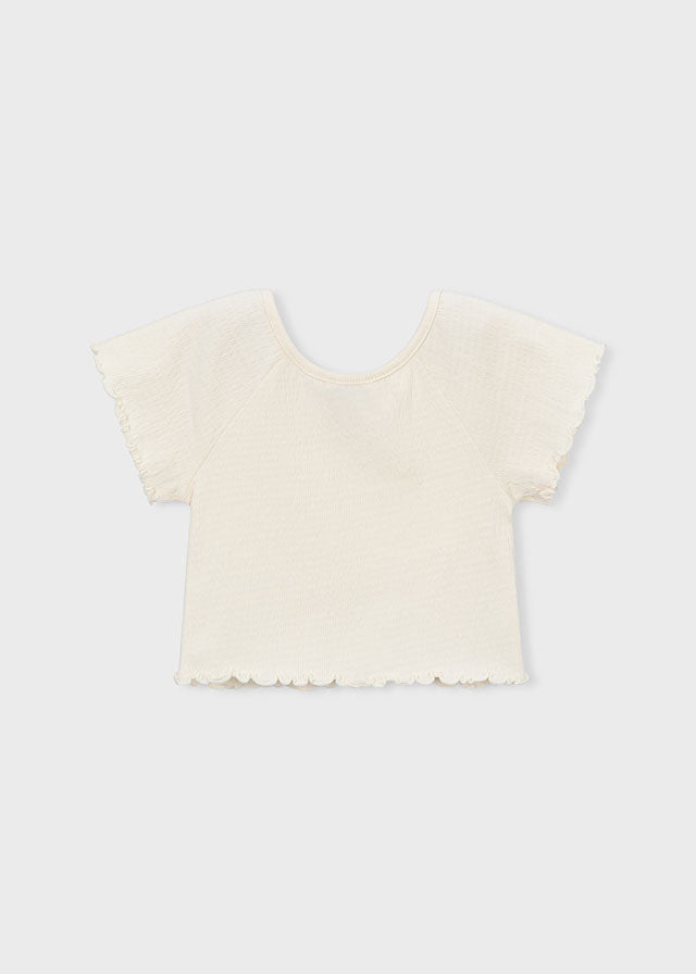Smocked Ruffle S/S w/ wood button