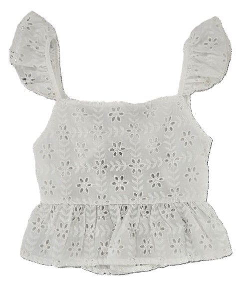 Summer Eyelet Flutter Strap Top