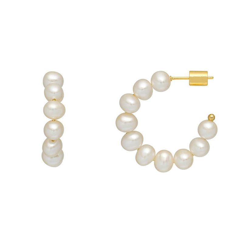 Multi Pearl Hoop Earring