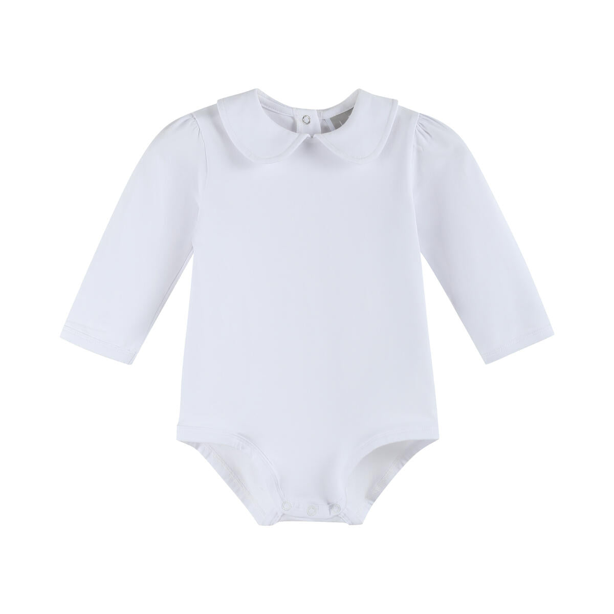Baby /Toddler White Collared Long Sleeve Onesie
