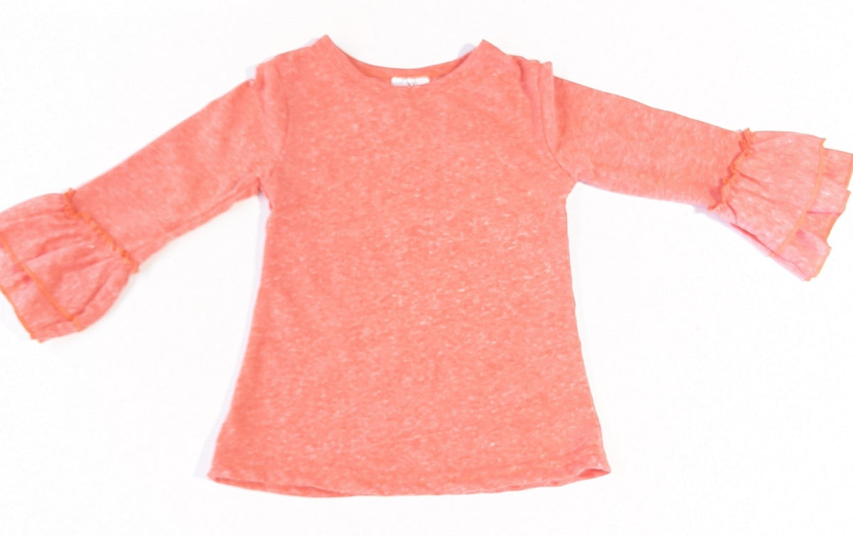 Long Sleeve Solid Ruffled Top