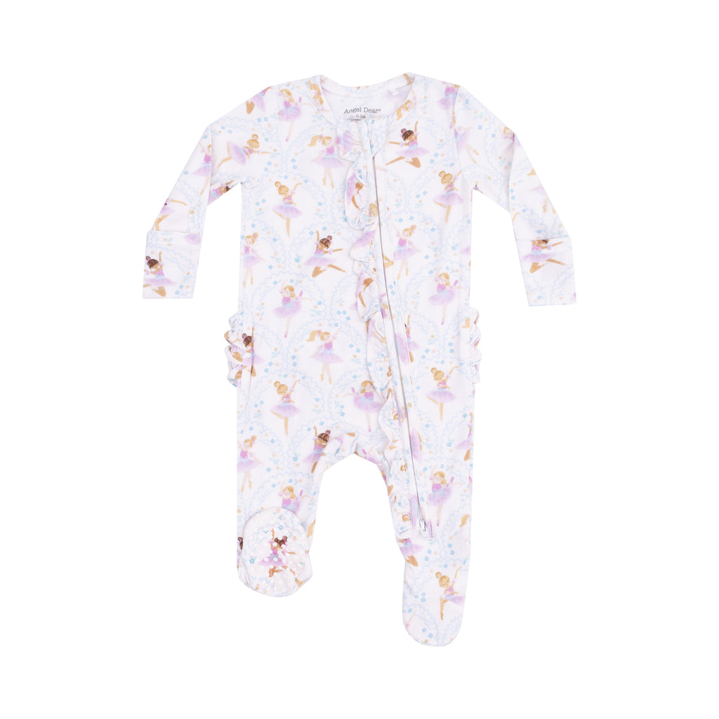 Baby Girl Bamboo 2-Way Zipper Footie PJ