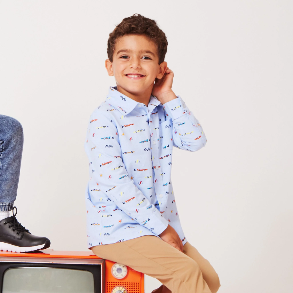 Boy's Race Button down Shirt