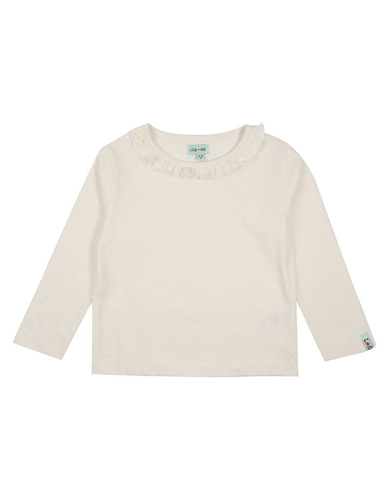 Ruffled Neck Solids L/S Top