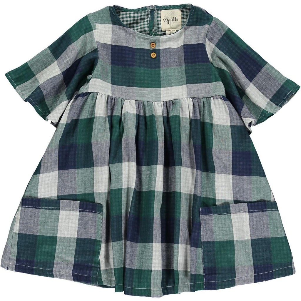Korin Flared sleeve Plaid Dress
