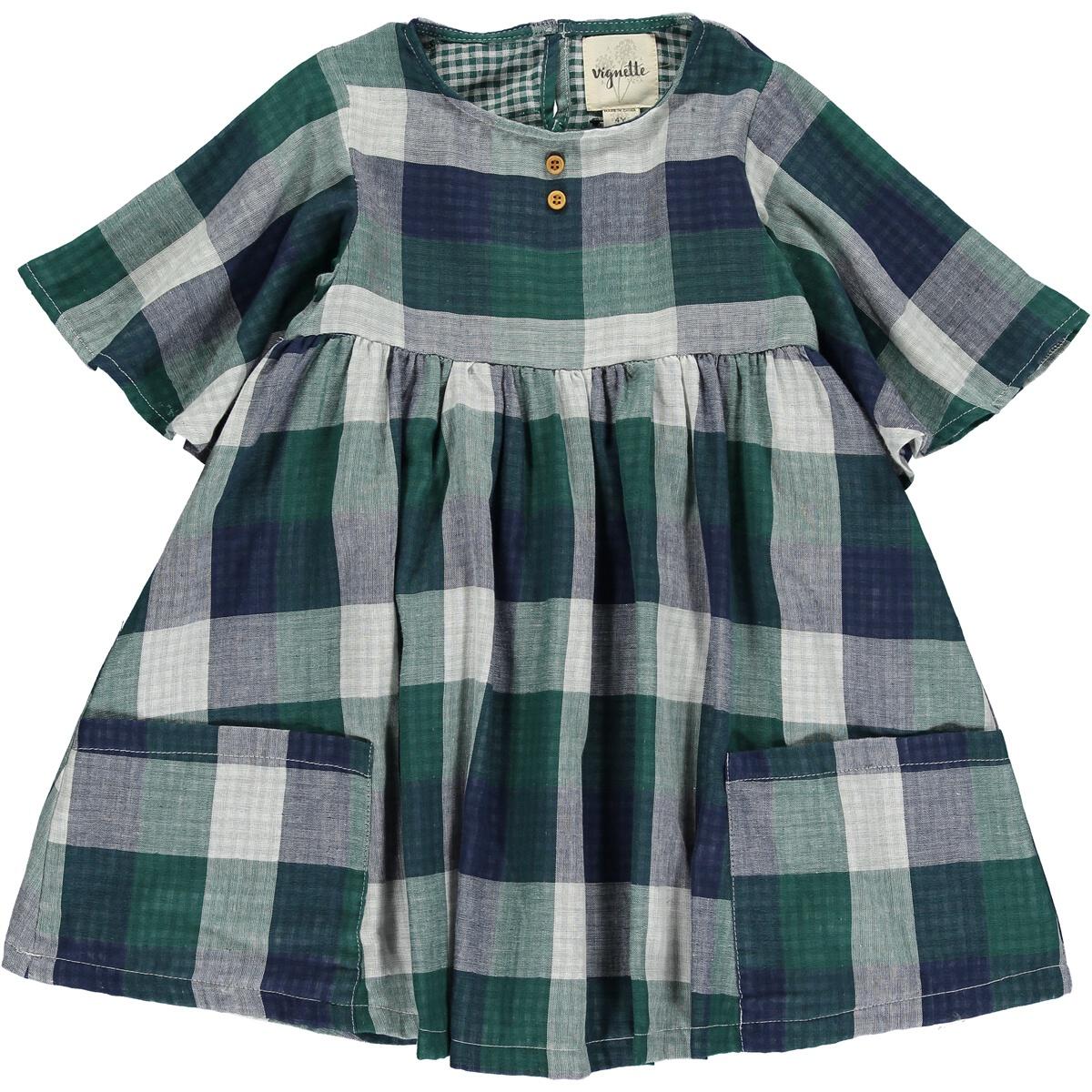 Korin Flared sleeve Plaid Dress
