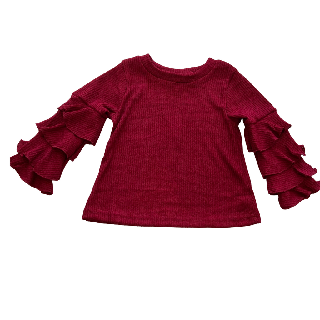 Girl Long Sleeve Ruffle  Sleeve Top