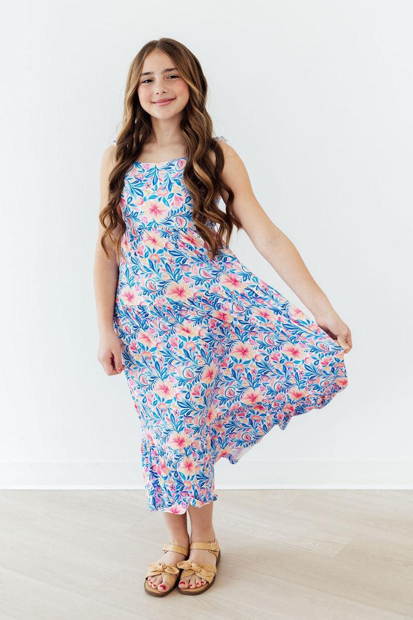 Watercolor Floral Tiered Maxi Dress