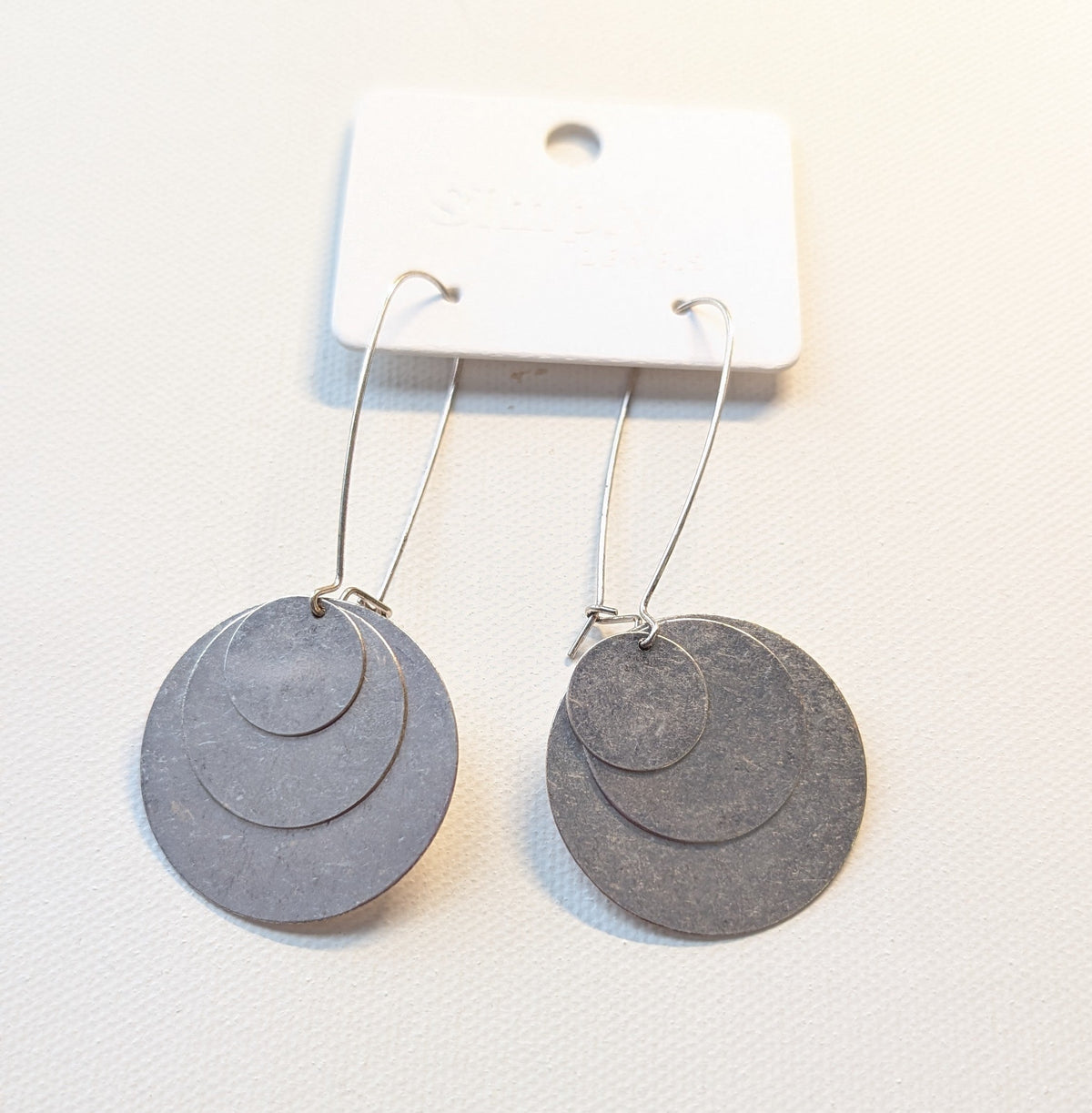 Modern Metal Disc Earrings
