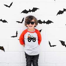 Boy Halloween Baseball Sleeve T-Shirt