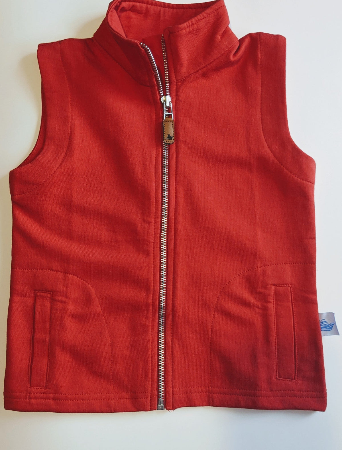 Cotton Knit Zipper Front Vest