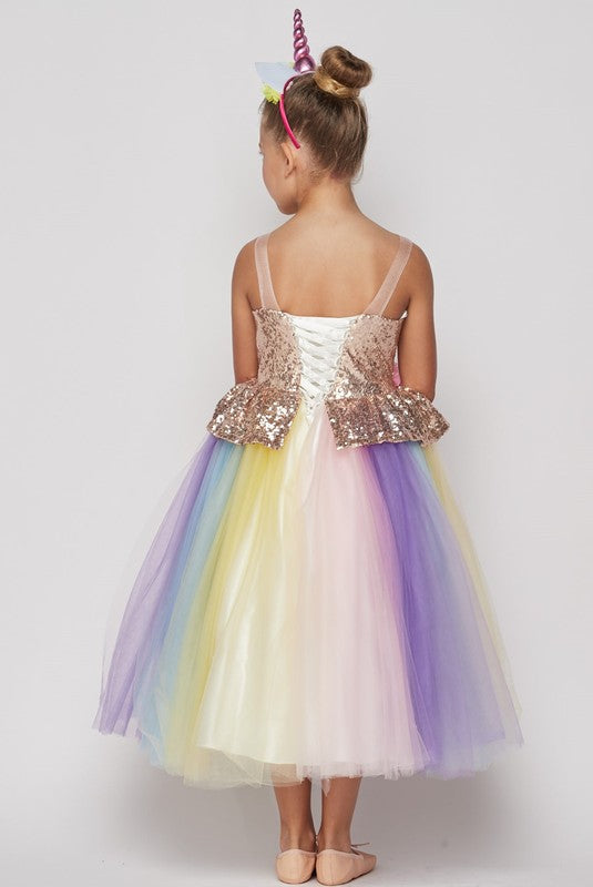 Sequined Unicorn Dress w/Headband