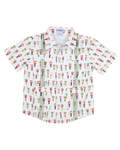 Blue Quail Christmas Guayabera