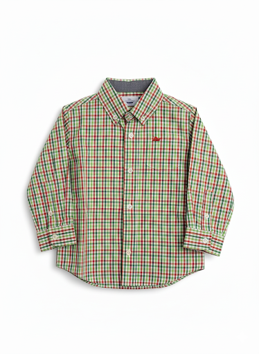 Boy's Holiday L/S Plaid Button Down