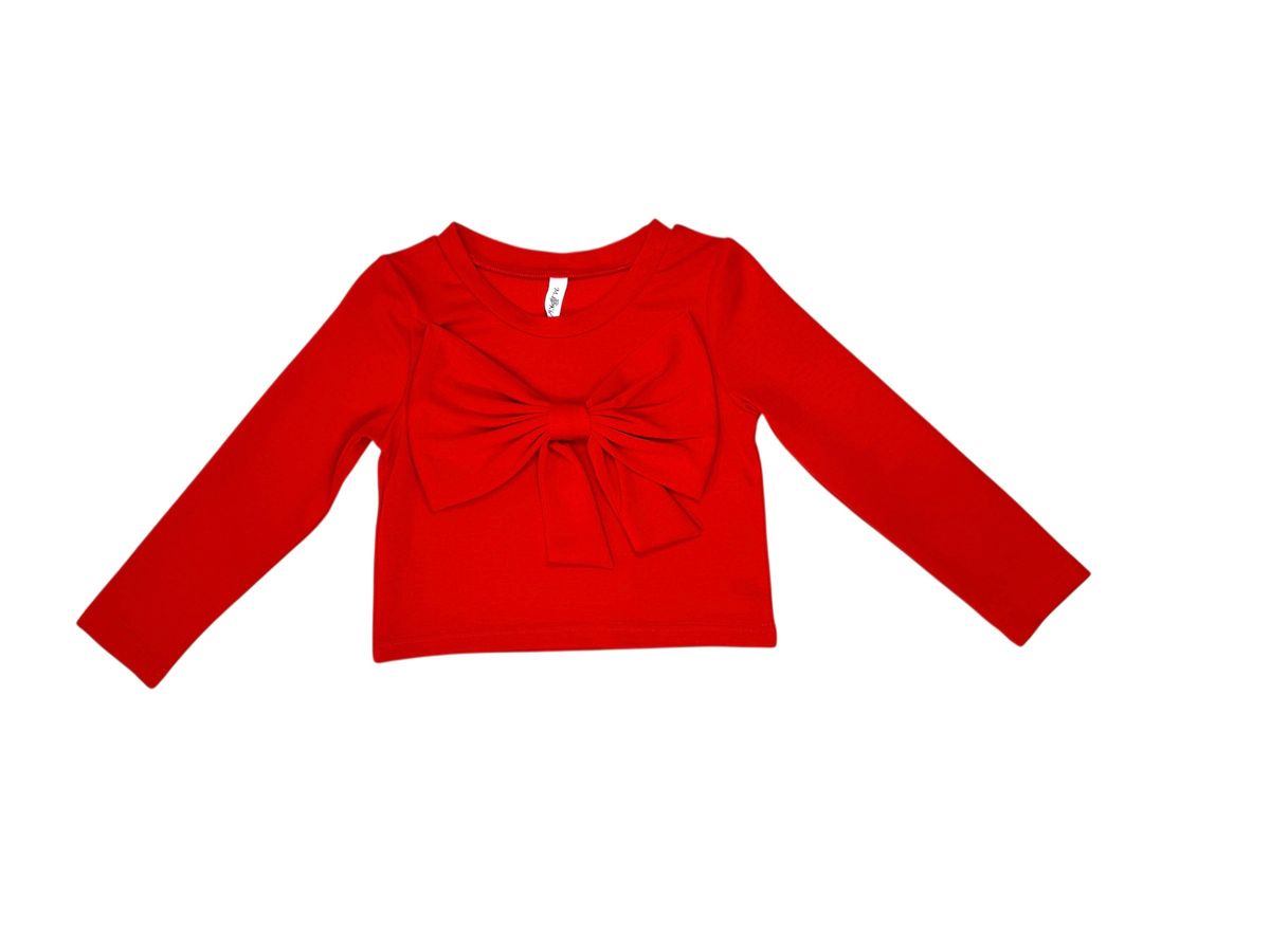 Juniors Holiday Big Bow L/S Shirt