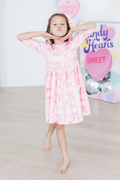 Girl 3/4 Sleeve Pocket Twirl Dress