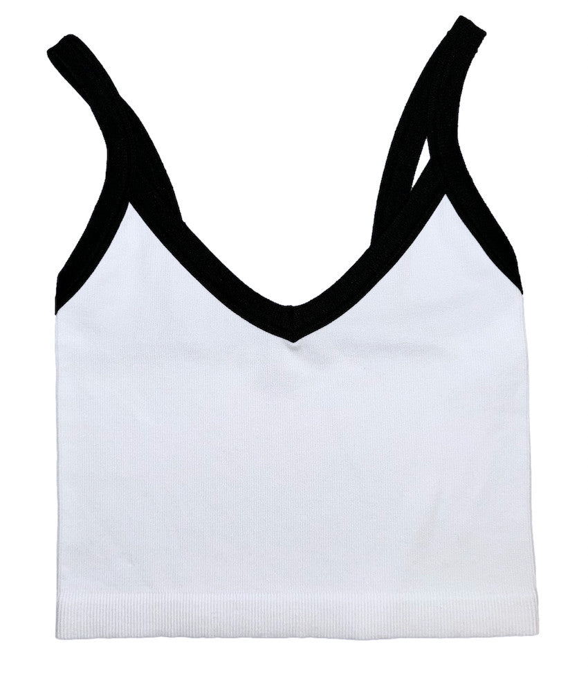 Y Contpo V-Neck With Contrast Binding