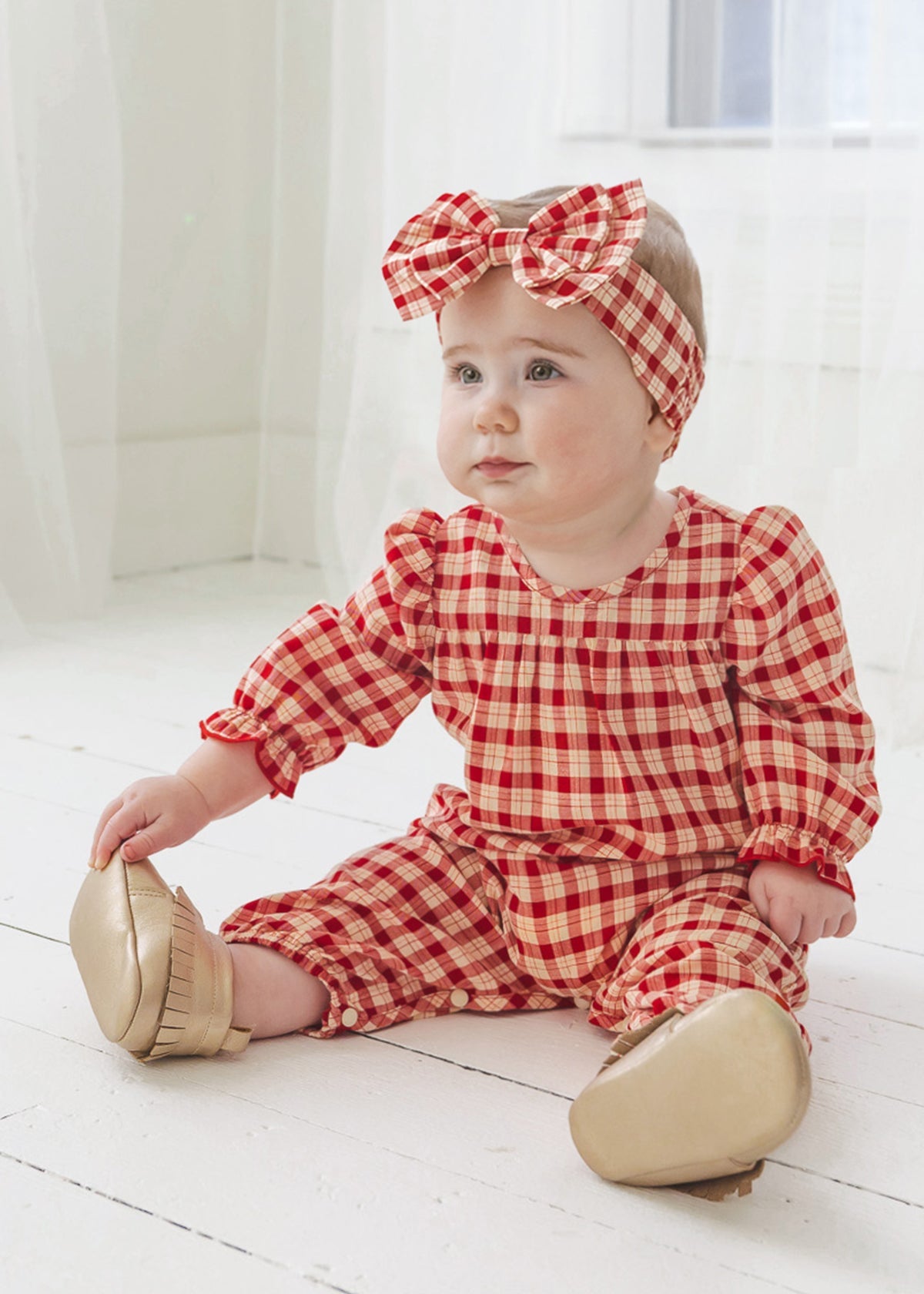 Checked Woven Plaid Romper