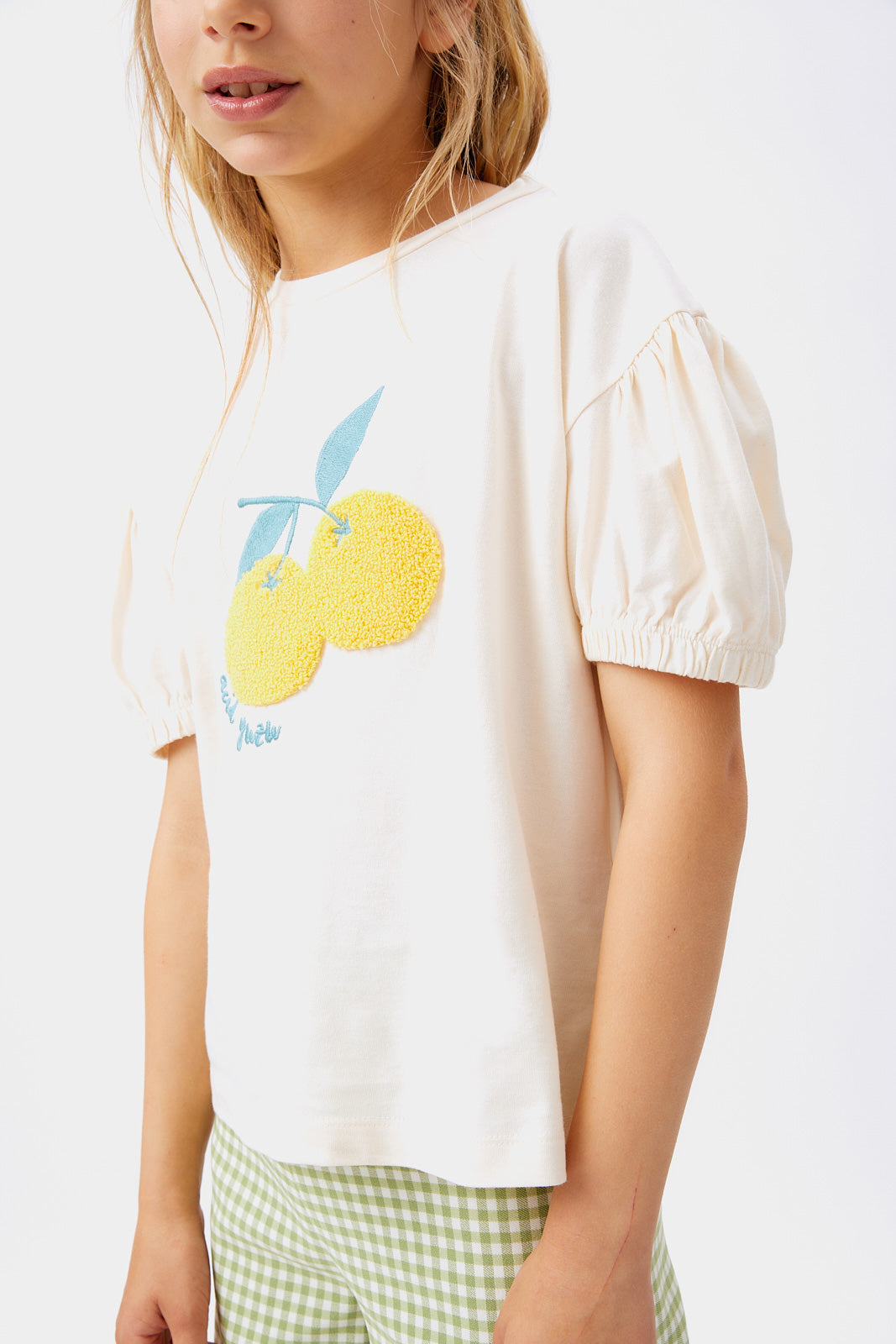 Junior S/S Lemon Applique T-shirt