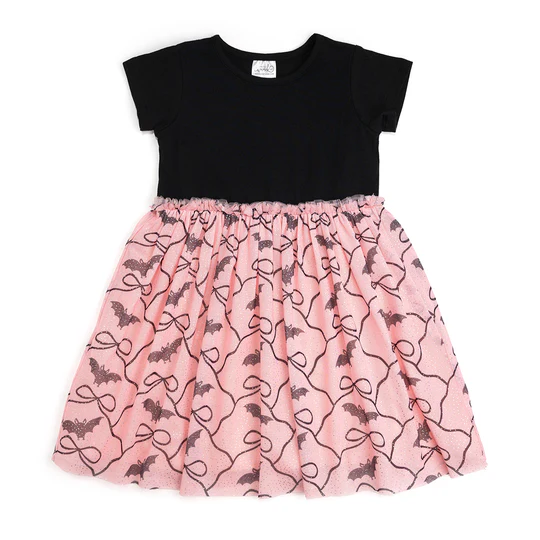 Bat/Bows Halloween S/S Tutu Dress