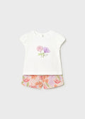 Floral Embellished Shirt w/ Linen Short