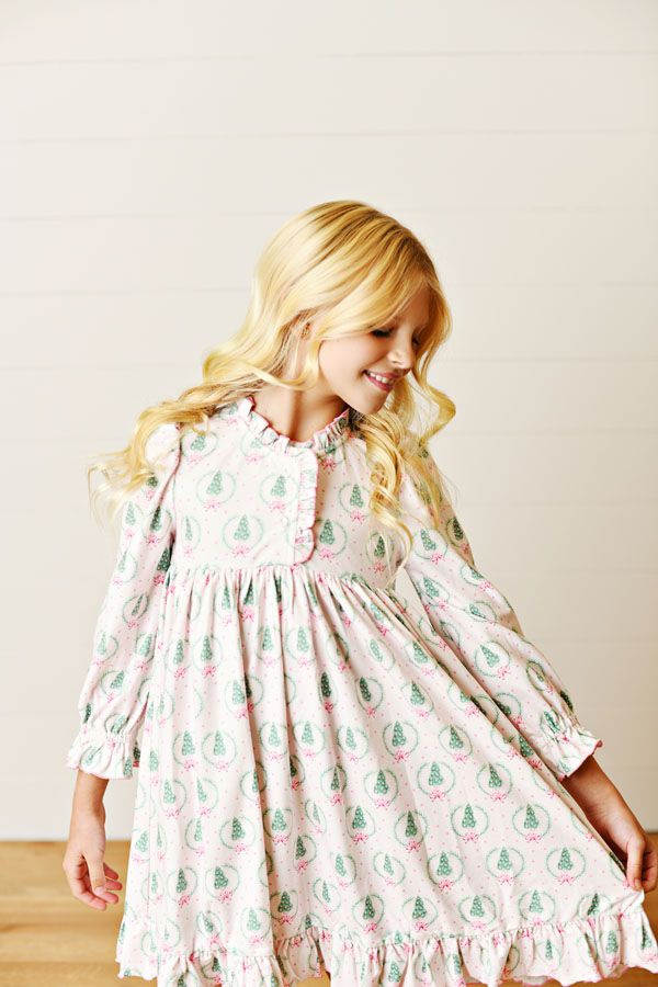 Holiday Christmas Tree Wreath PJ Gown