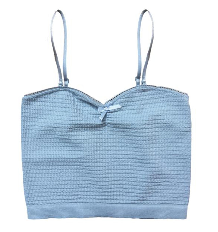 Textured Cinched Seamless Strap Top