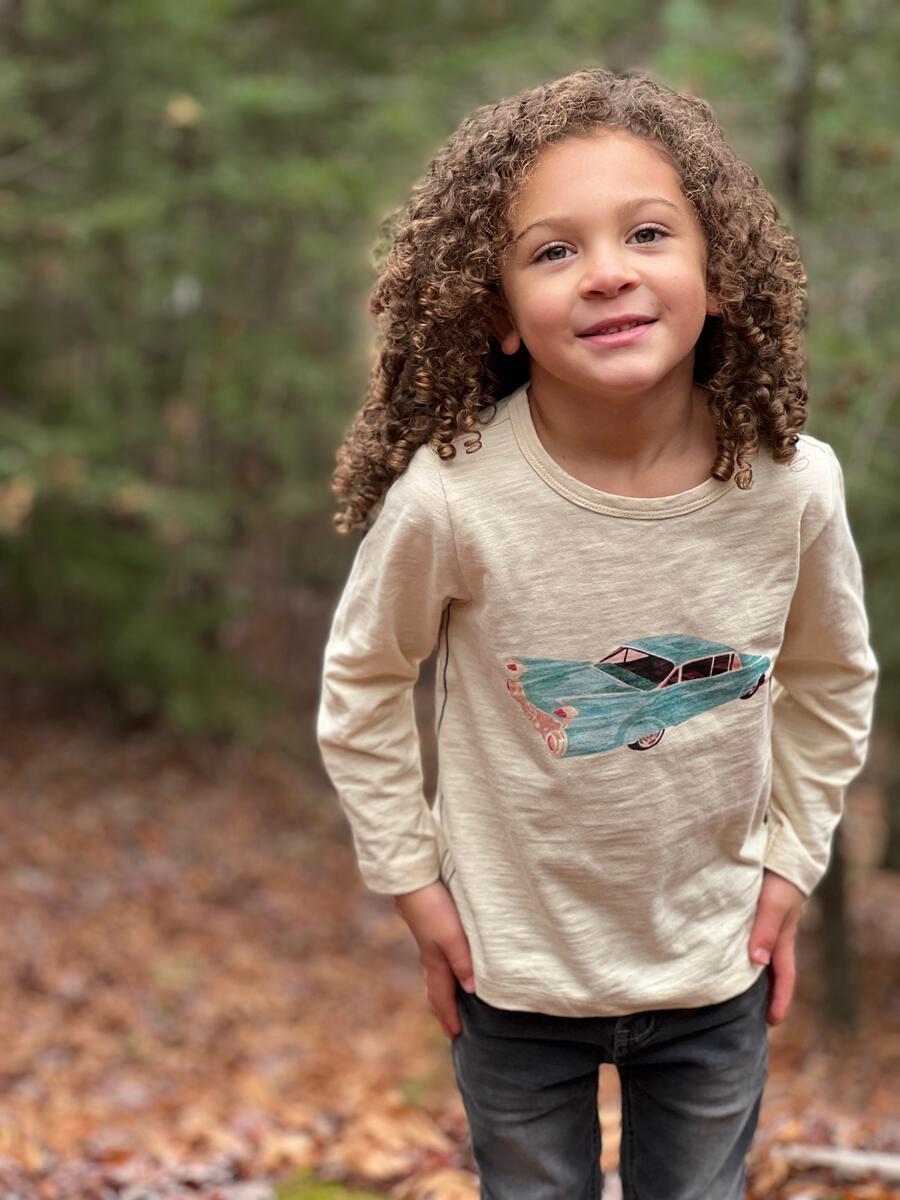 Boy Ragland Printed T-Shirt