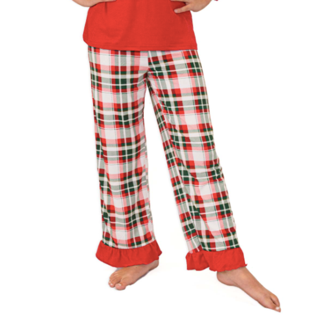 Girl's Christmas Ruffle Sleep Pants