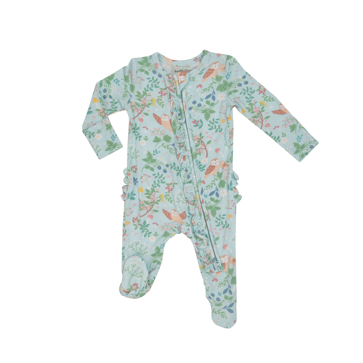 Baby Girl 2 Way Ruffled Back Zipper Footie Pj