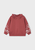 Girl Ruffled Collar Emb Sleeve Pullover