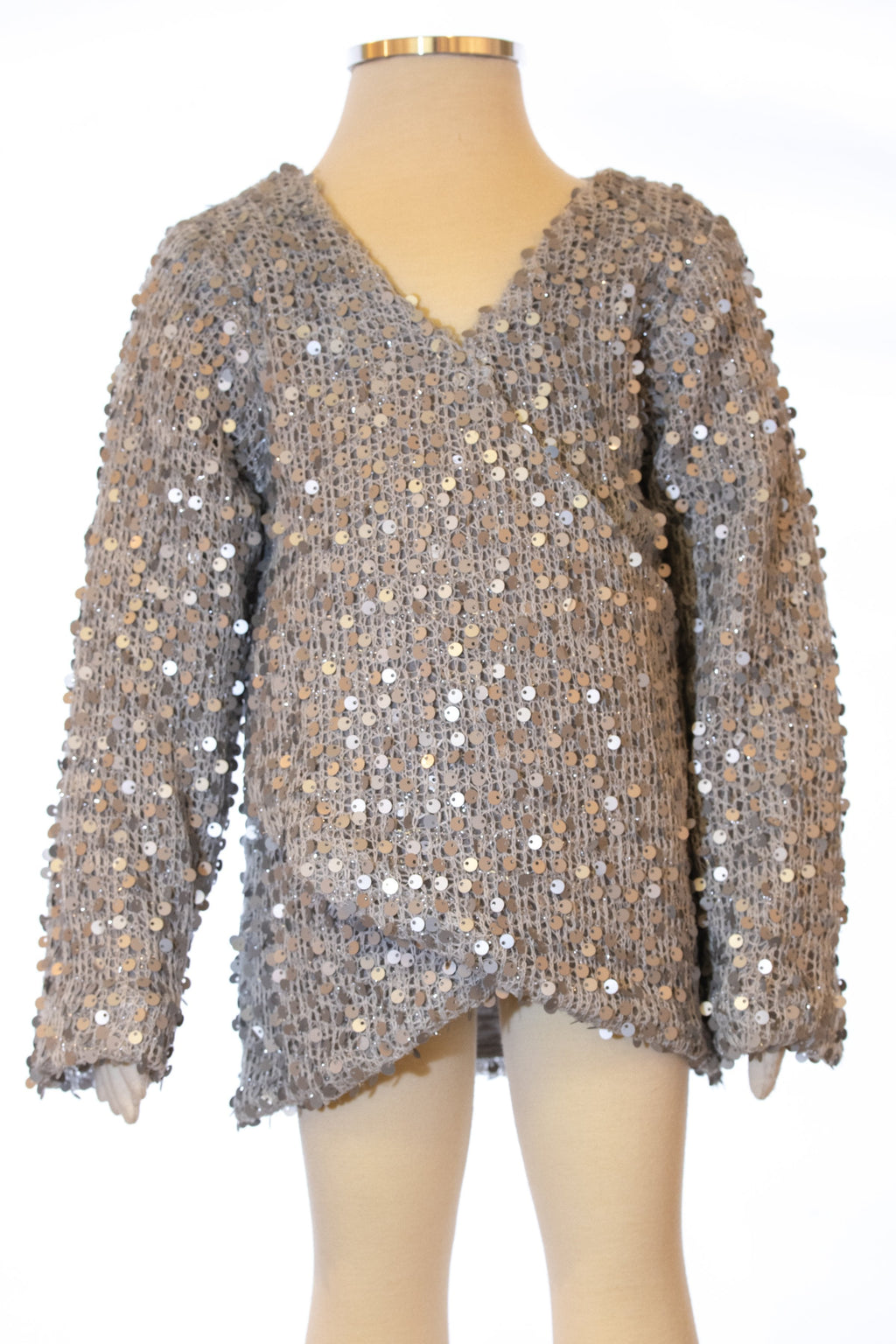 Junior Sequin Cross Front Top
