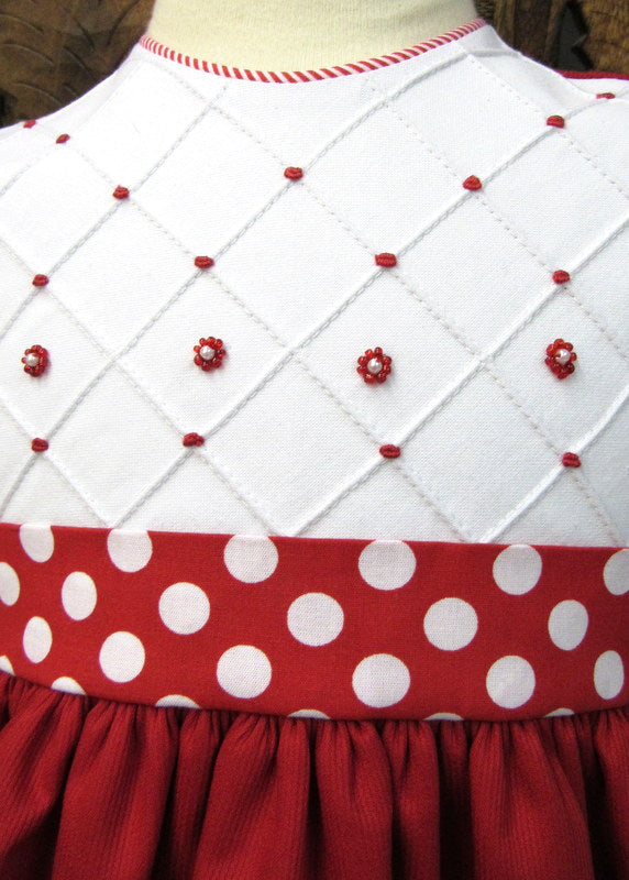 Short Sleeve Smocked Chistmas Dress