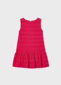 Girls Textured Lace Sleeveless Drop-Waist Dress