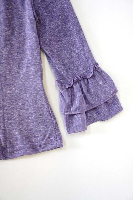 Long Sleeve Solid Ruffled Top