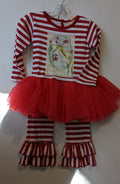 Christmas 2 Pc Striped Reindeer Set / Size 4T