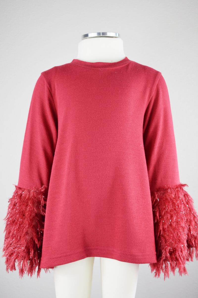Junior Girl Shaggy Sleeve Fashion Top