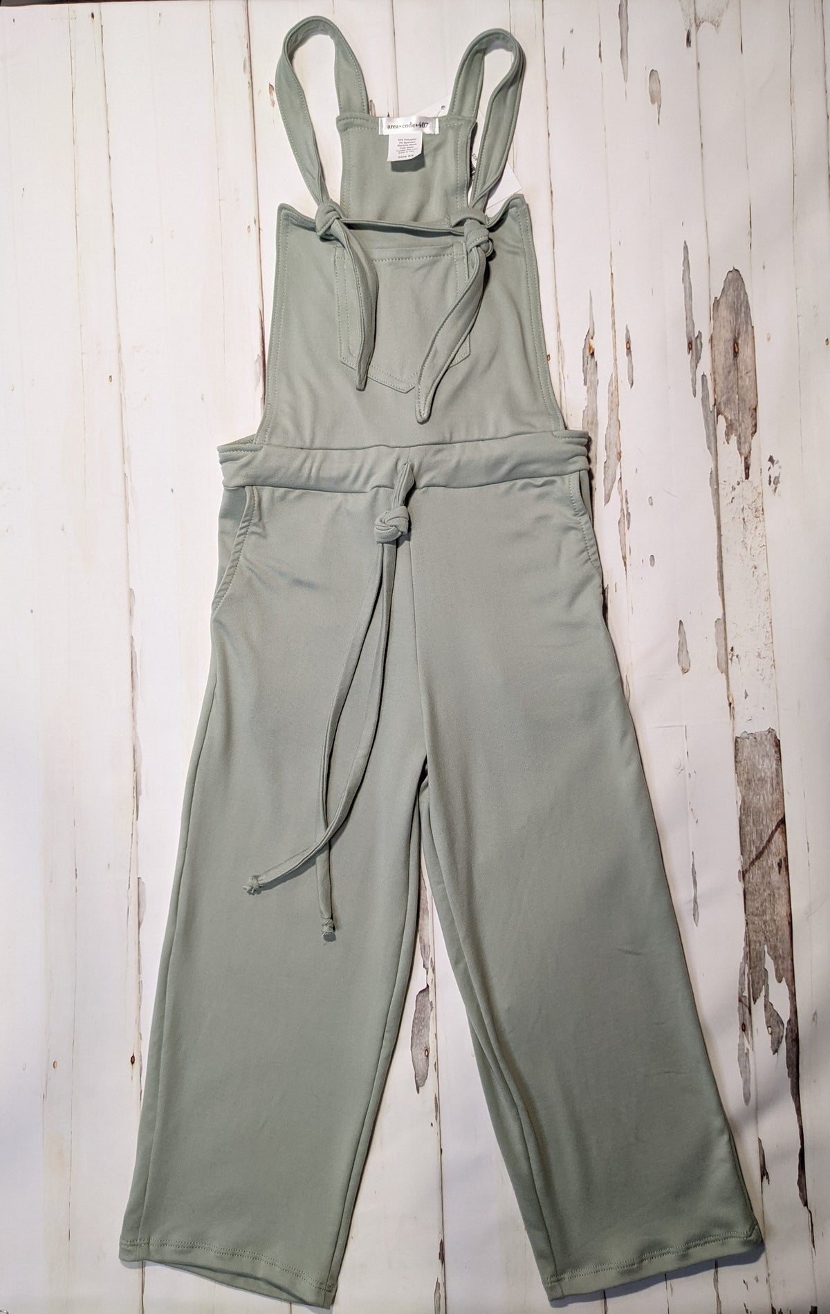 Tween Knit Drawstring Overalls
