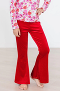 Girl's Solid Color Velvet Bells Pants