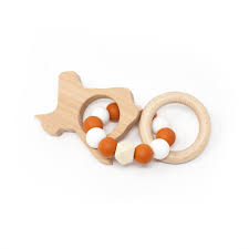 Teething Rattle Wood & Silicone