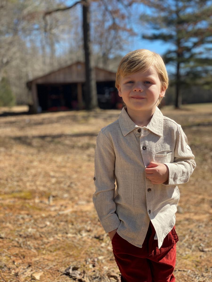 Boy  L/S Woven Collared Shirt