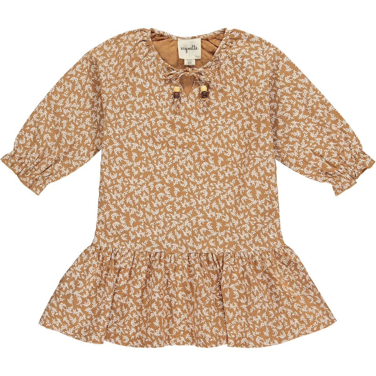 Girl 3/4 Sleeve Drop Waist Dress