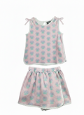 Girls Pink/Purple Floral Tie 2pc Set