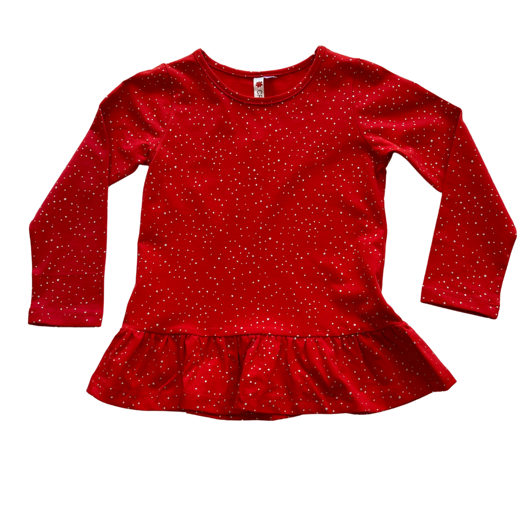 Girl Peplum Shine L/S Top