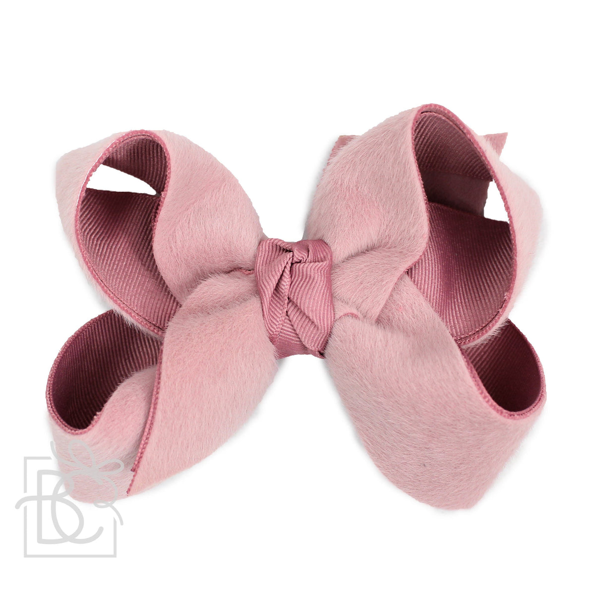 5.5" Fur Ribbon Layered Hair Bow