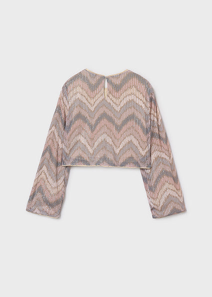 Junior Sequined L/S Fashion Top